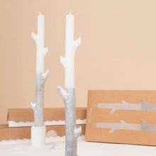 Silver Dipped Stick Candles (x 2)