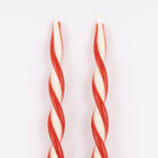 Red Stripe Twist Candles