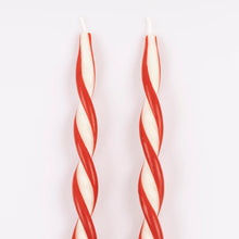 Red Stripe Twist Candles