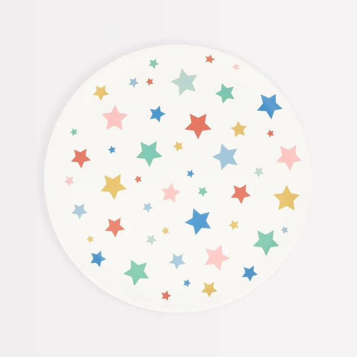 Star Pattern Recycled Plastic Small Plates (x 6)