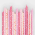 Pink Stars Candles (x 16)