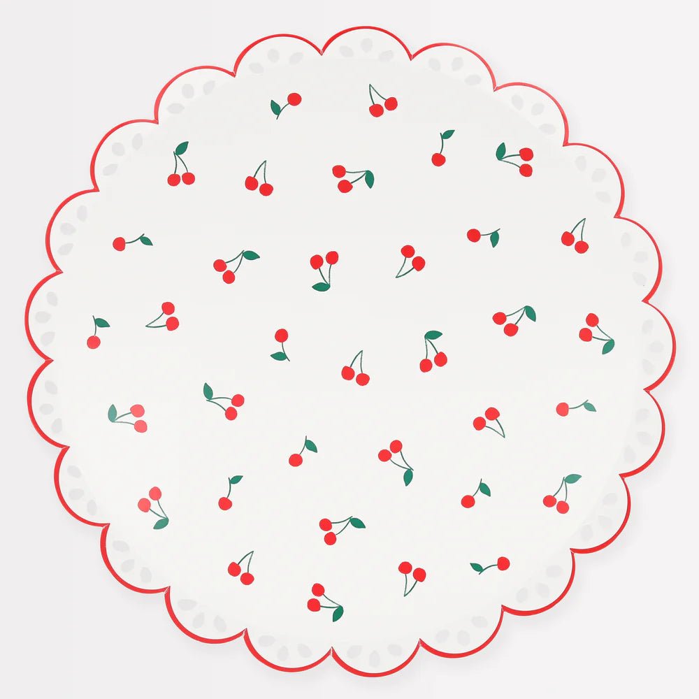 Cherry Pattern Dinner Plates (x 8)