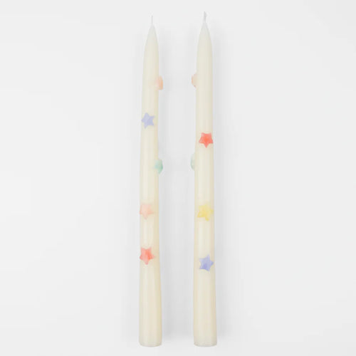 Mixed Star Taper Candles (x 2)