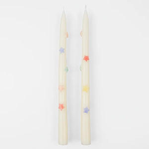 Mixed Star Taper Candles (x 2)