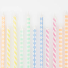 Pastel Patterned Candles (x 16)