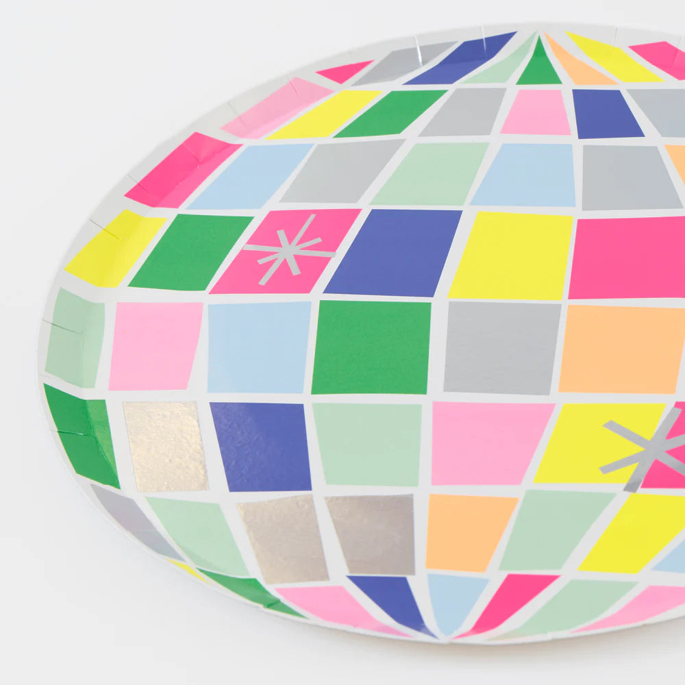 Disco Ball Large Plates (x 8)
