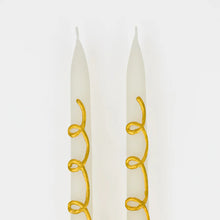 Gold Swirl Taper Candles (x 2)