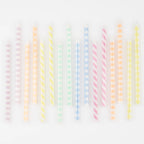 Pastel Patterned Candles (x 16)
