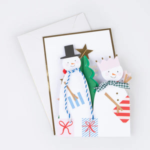 Snowman Family Concertina Christmas Card