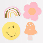 Happy Face Icons Shaped Napkins (x16)