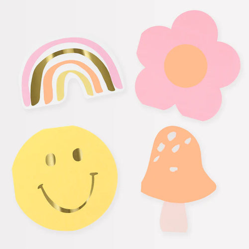 Happy Face Icons Shaped Napkins (x16)
