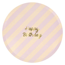 Stripe Happy Birthday Dinner Plates (x 8)