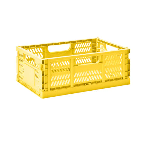 Modern Folding Crate - Yellow Large