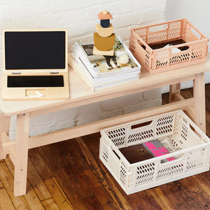 Modern Folding Crate - Cream Medium