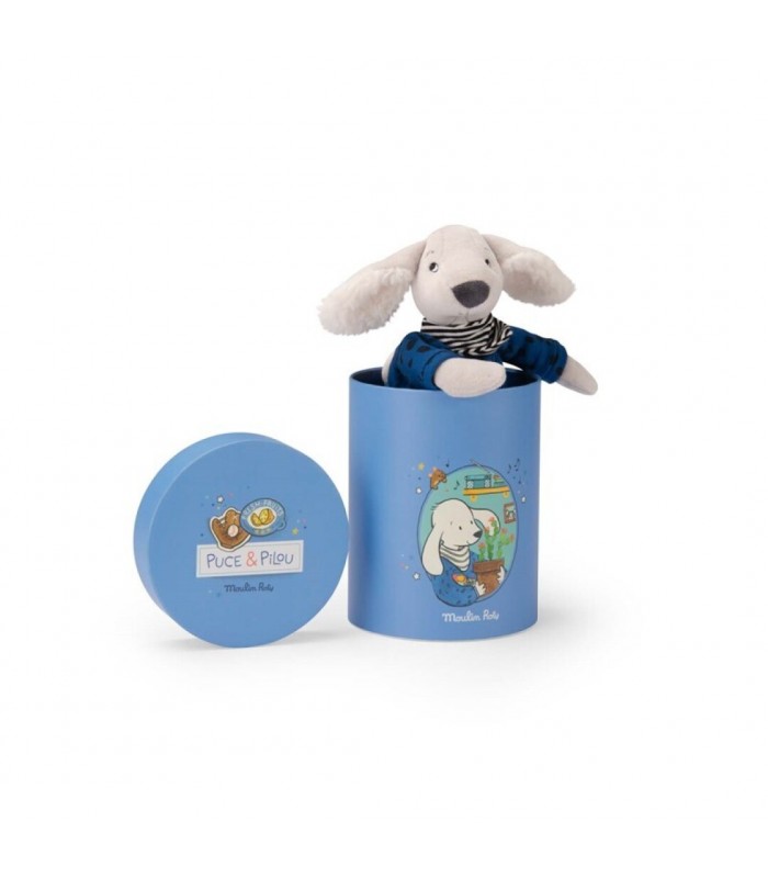 Muñeco Perro Pilou Azul (en caja) Puce & Pilou