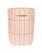 Vibes Large Storage Basket Pink Red Grid
