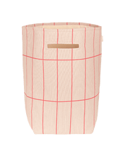 Vibes Large Storage Basket Pink Red Grid