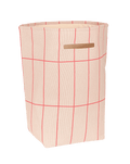 Vibes Large Storage Basket Pink Red Grid