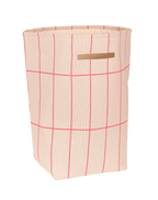Vibes Large Storage Basket Pink Red Grid