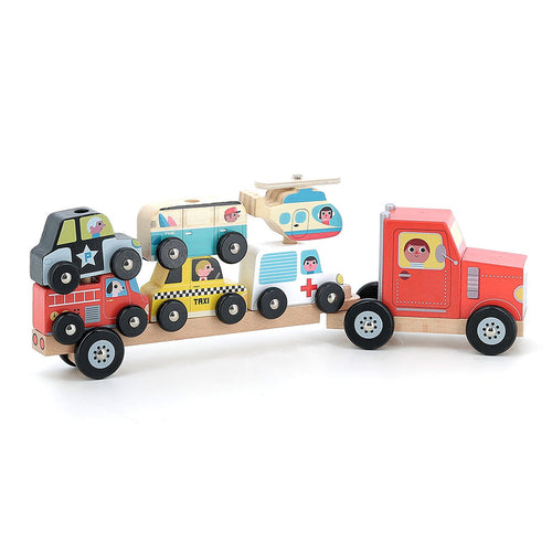 Truck and Trailer with Vehicules Stacking Game