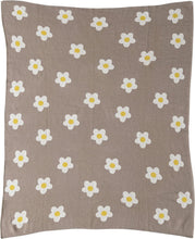 Cotton Knit Baby Blanket with Printed Flowers