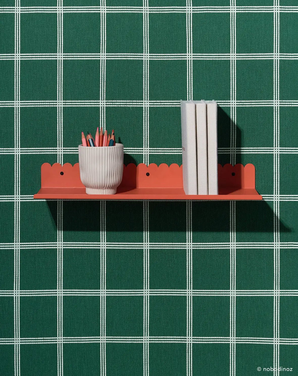 Steel Wall Shelf Large Burnt Red
