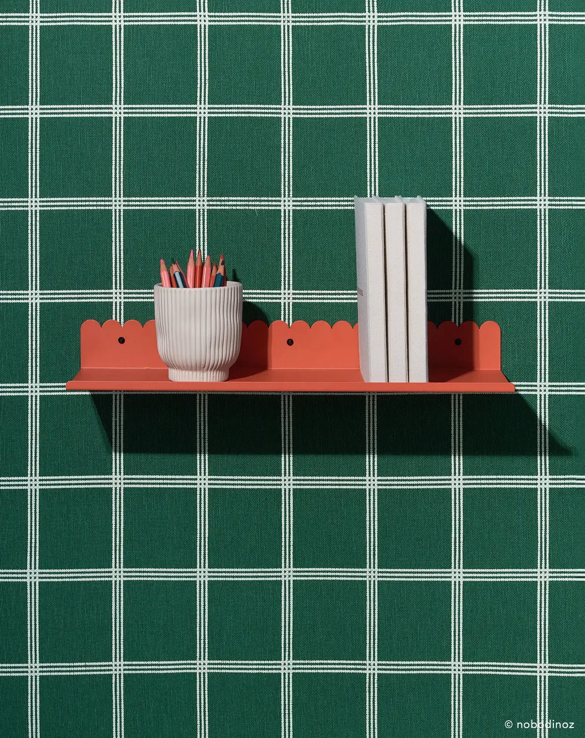 Steel Wall Shelf Large Burnt Red