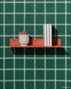 Steel Wall Shelf Large Burnt Red