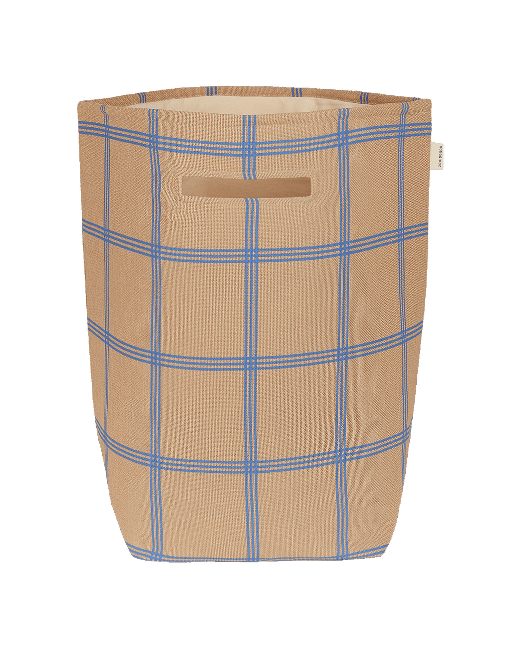 Vibes Large Storage Basket Brown Blue Windowpane