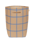 Vibes Large Storage Basket Brown Blue Windowpane
