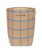 Vibes Large Storage Basket Brown Blue Windowpane