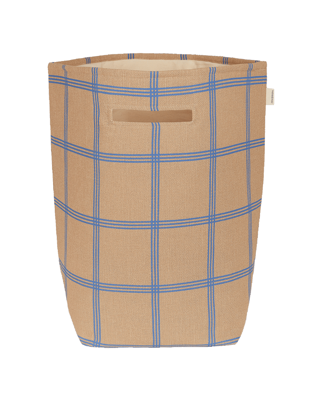 Vibes Large Storage Basket Brown Blue Windowpane