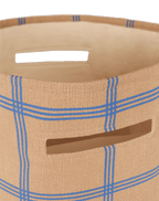 Vibes Large Storage Basket Brown Blue Windowpane