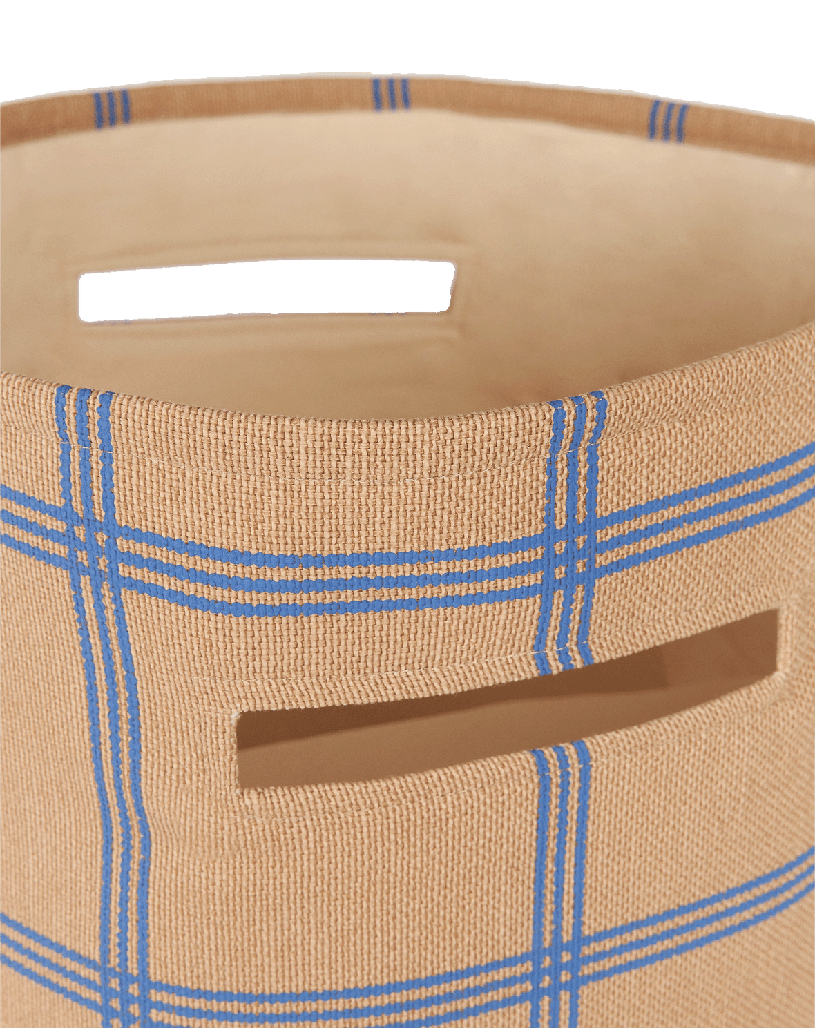 Vibes Large Storage Basket Brown Blue Windowpane