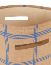 Vibes Large Storage Basket Brown Blue Windowpane