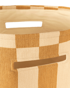 Vibes Large Storage Basket Mustard and Sand Tiles