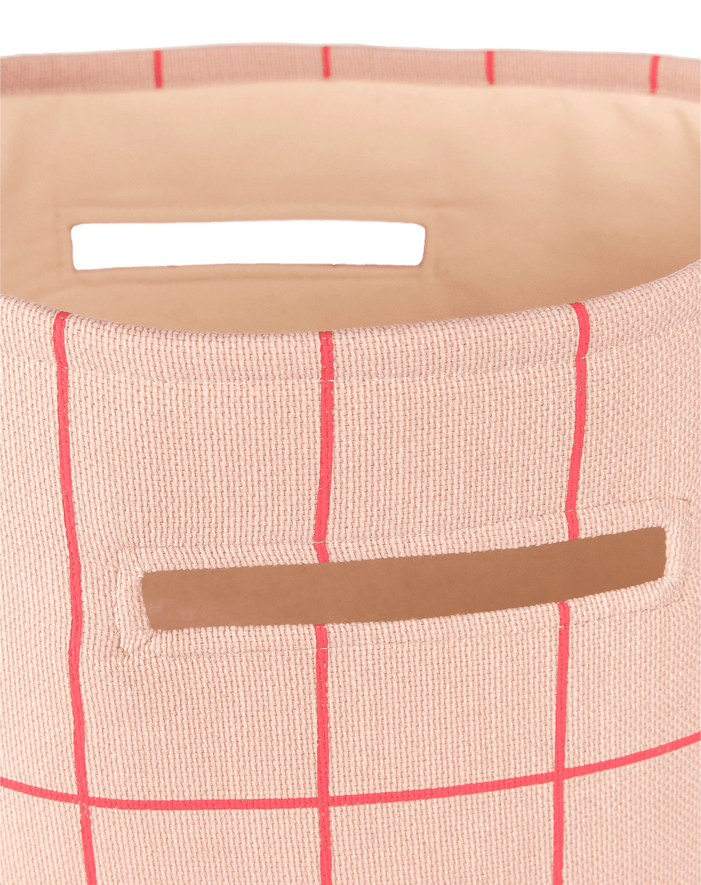 Vibes Large Storage Basket Pink Red Grid