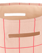 Vibes Large Storage Basket Pink Red Grid