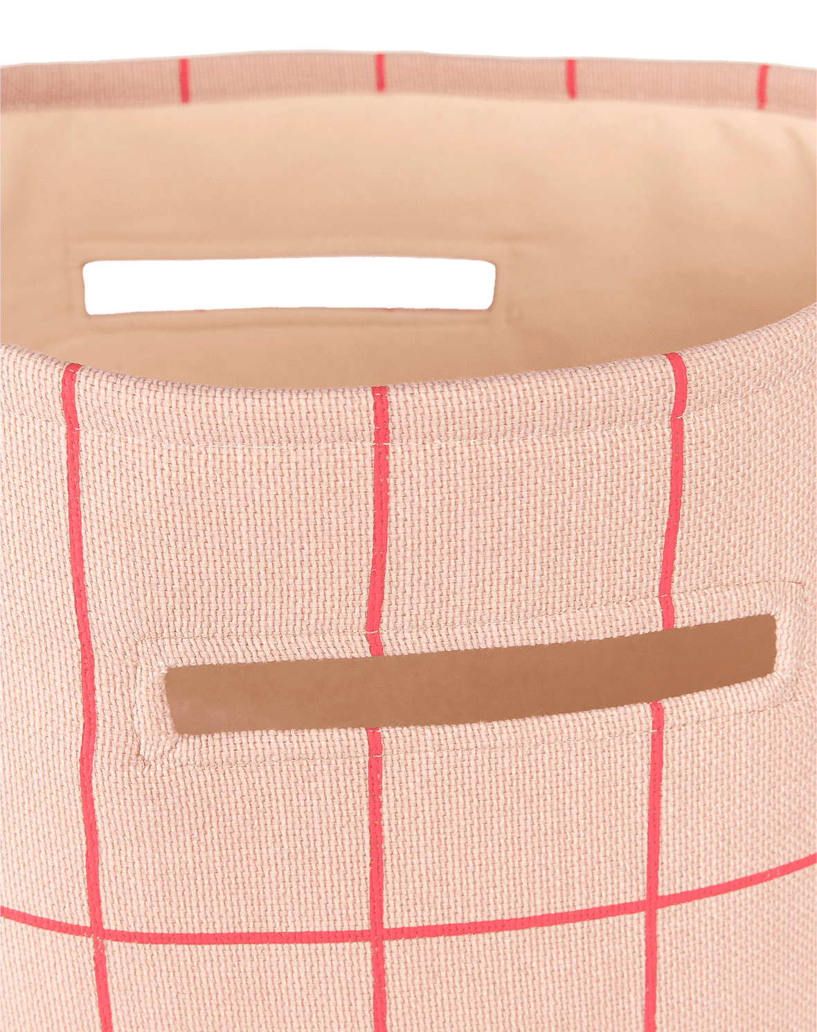 Vibes Large Storage Basket Pink Red Grid