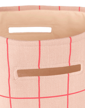 Vibes Large Storage Basket Pink Red Grid