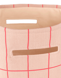Vibes Large Storage Basket Pink Red Grid
