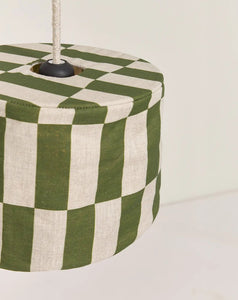 Vibes Linen Lampshade Diam 20cm Green Tiles