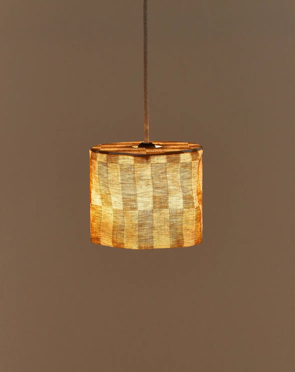 Vibes Linen Lampshade Diam 20cm Mustard Tiles