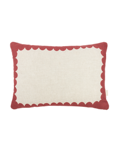 Vibes Rect Cushion Linen Carmine