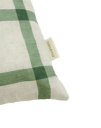 Vibes Rect Cushion Linen Green Windowpane Bird