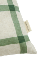 Vibes Rect Cushion Linen Green Windowpane Bird