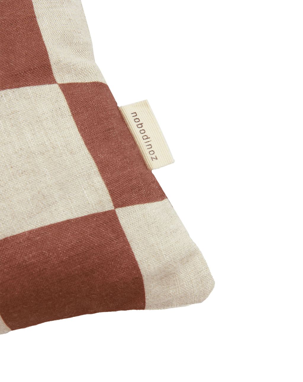 Vibes Rect Cushion Linen Maron Checks Fruits