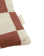 Vibes Rect Cushion Linen Maron Checks Fruits