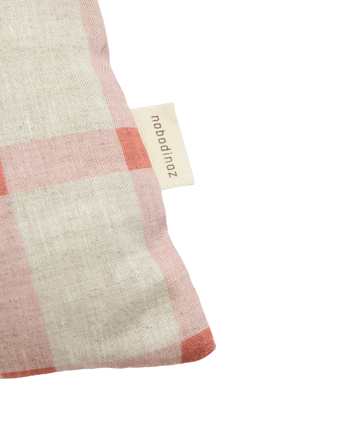 Vibes Rect Cushion Linen Pink Windowpane Tulips