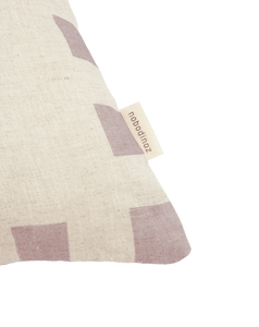 Vibes Square Cushion Linen Lilac Checks Flowers
